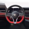 For Alfa Romeo Giulia Stelvio 2015-2018 Auto Parts Hand-stitched Non-slip Black Red Suede Car Steering Wheel Cover