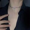 Copper Color Irregular Choker Necklace for Women Rhinestone Pendant Short Fashion Gift Collar Clavicle Chain Wholesale Zircon