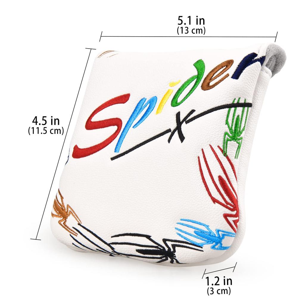 Mytag Golf Mallet Putter Headcover Spider Putter Cover with Magnet Heel Shaft Putter Headcover for Taylormade 2022 Spider GT Putter White