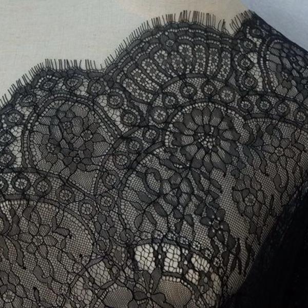 3 Meters Eyelash Lace Fabric,White Black Net Yarn Eyelashes Lace Trim Clothing Skirt Lace Fabric Clothing Embroidery Decoration