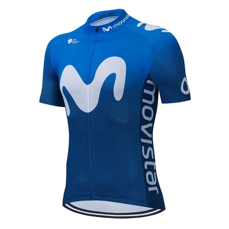 2025 Movistar Pattern Men Summer Cycling Clothing Breathable Clothes Kit Short Sleeve Bib Shorts MTB Ropa Ciclismo Maillot Wear