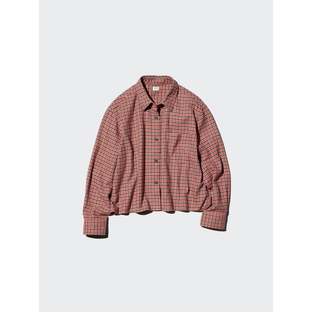 Uniqlo Flannel Boxy Shirt  Long Sleeve  Mini Check D