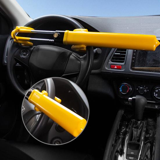 Twin Bar Car Steering Wheel Lock High Visibility Adjustable Universal Fit Heavy Duty Steering Wheel Lock Anti-Theft Device