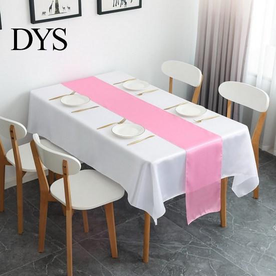 Table Decor Runner Long Rectangle Smooth Fabric Machine Washable Solid Color Party Wedding Banquet Supplies