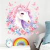 Creative Watercolor Unicorn Self Adhesive Waterproof Oil Proof Wall Sticker for Kitchen Bedroom Home Decor