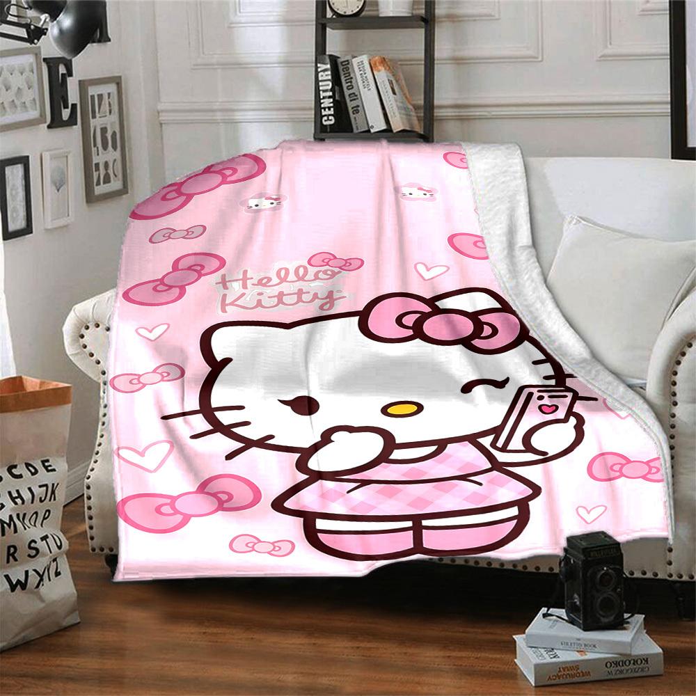 1 шт. Плед Hello Kitty Легкий фланелевый плед для дивана, кровати, путешествий, кемпинга, гостиной, офиса, дивана, кресла