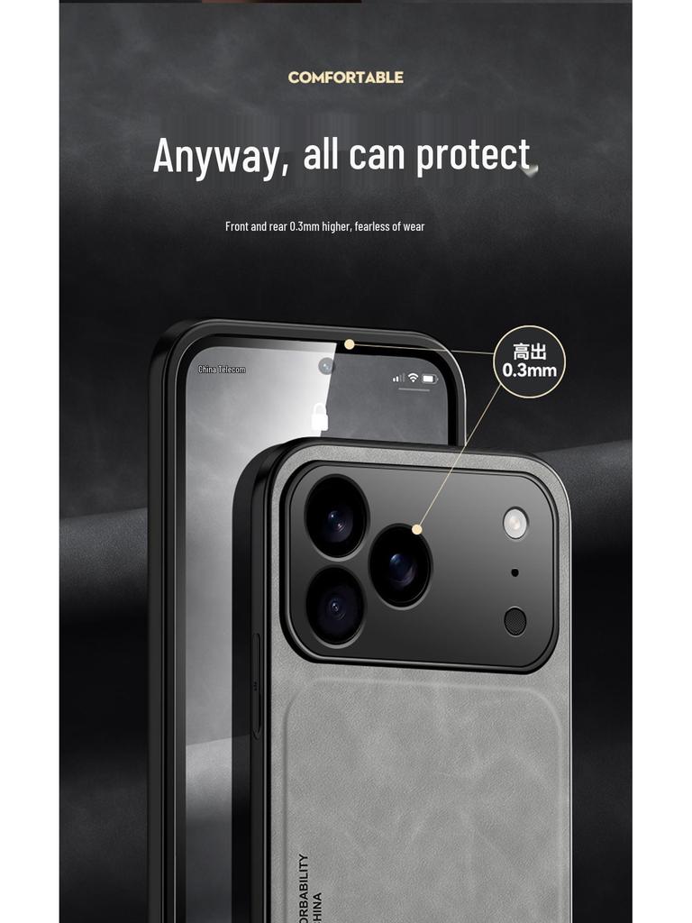 iPhone 17 Air Lambskin Magnetic Charging Case for 16 Pro - Skin-Feel, Anti-Drop, Soft.