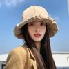 WTEMPO Couple Autumn Winter Down Cotton Bucket Hats Women Solid Color Warm Casual Hats Elegant Casual Versatile Hats