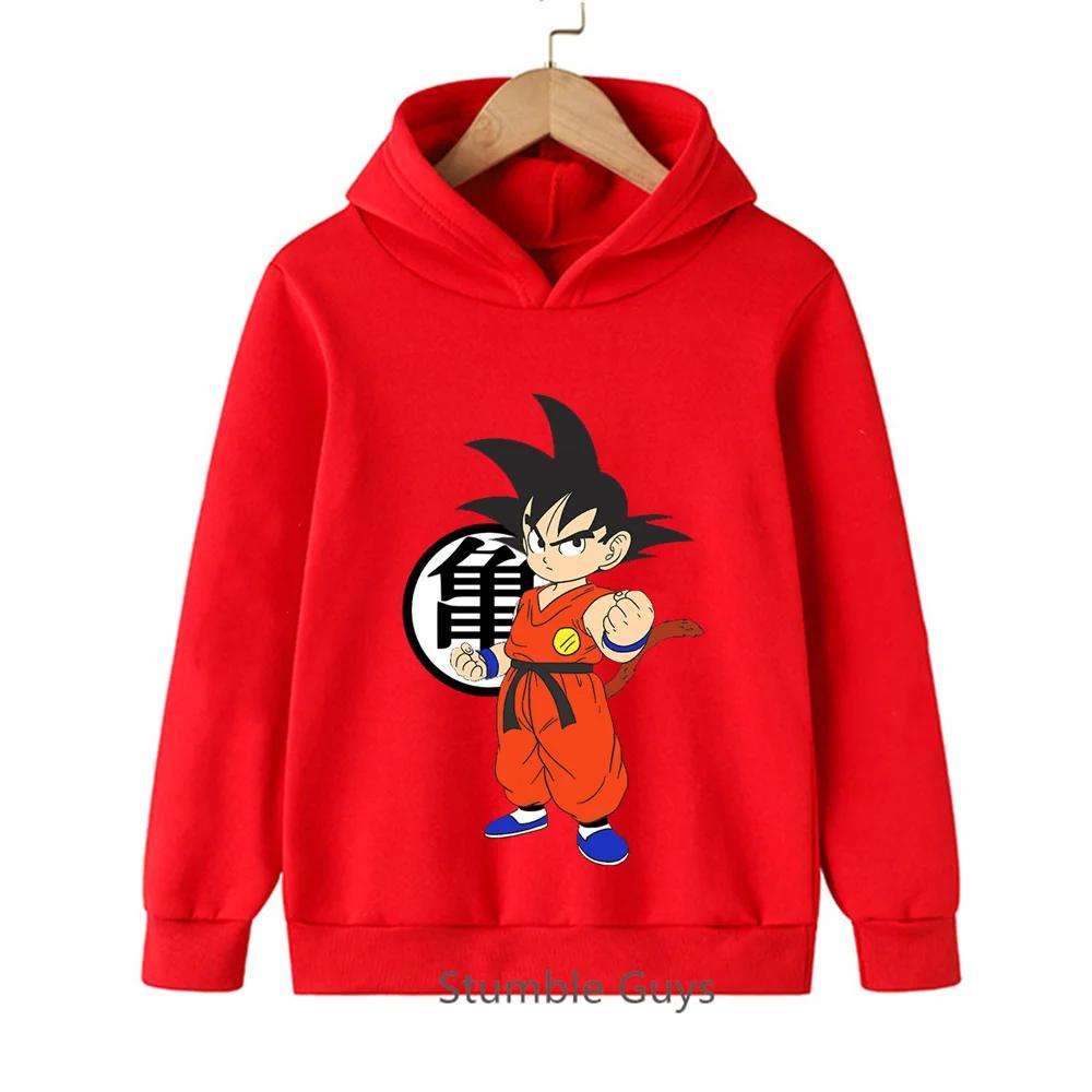 Boys DBZ Hoodie Spring Autumn Goku Vegeta Super Saiyan Kakarot Girls Clothes Sweatshirt