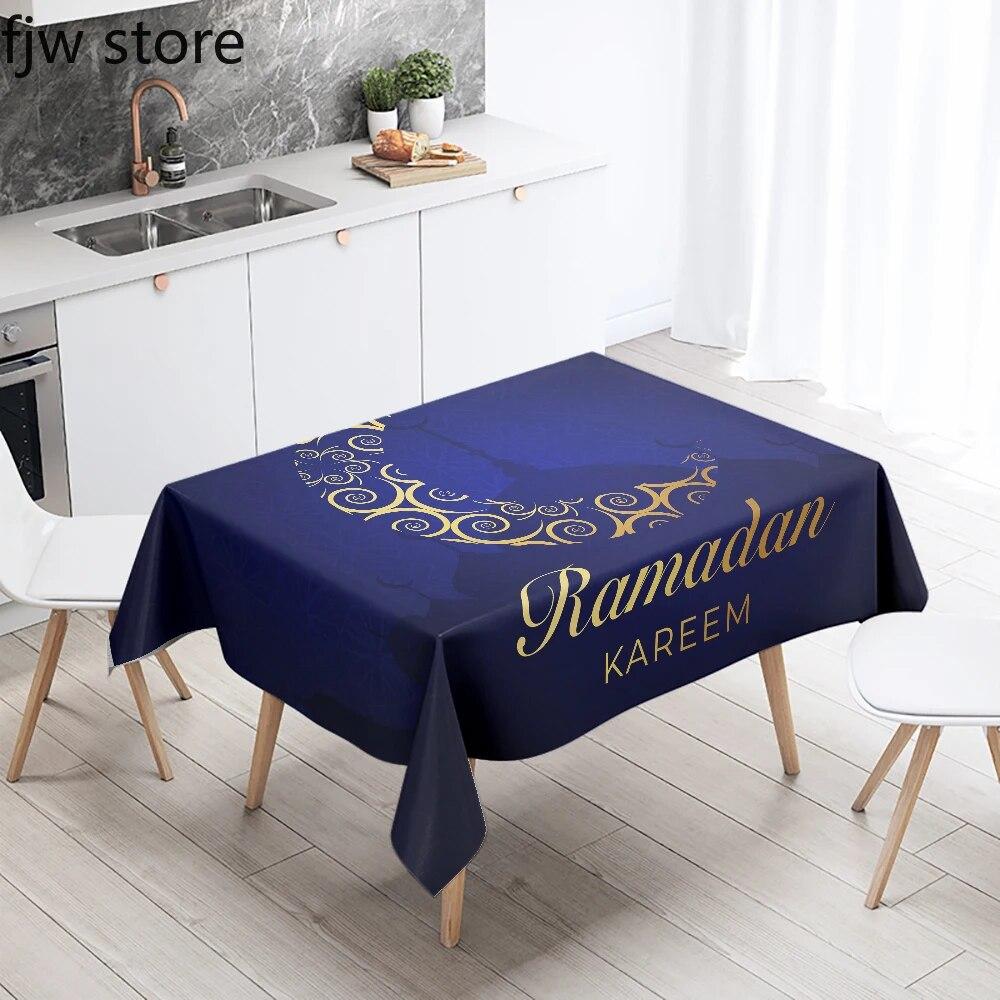 Ramadan Home Decoration Obrus Islamski Muzułmański Meczet Ramadan Kareem Dekoracyjny Obrus Wodoodporny i Odporny na Plamy