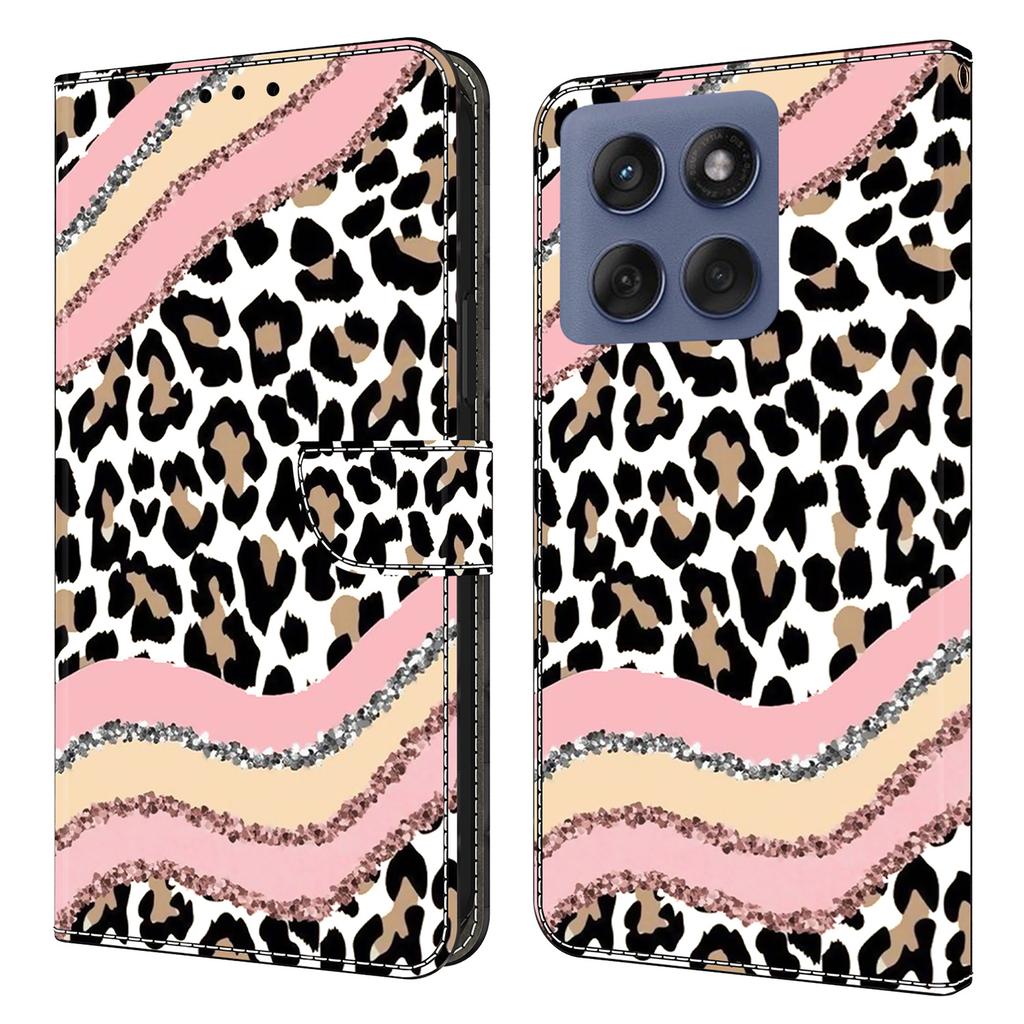 Pro Motorola Edge 60 Fusion 5G/Edge 60 5G Pouzdro Peněženka Stojan Vzorový Tisk PU Kůže Vyklápěcí Kryt na Telefon