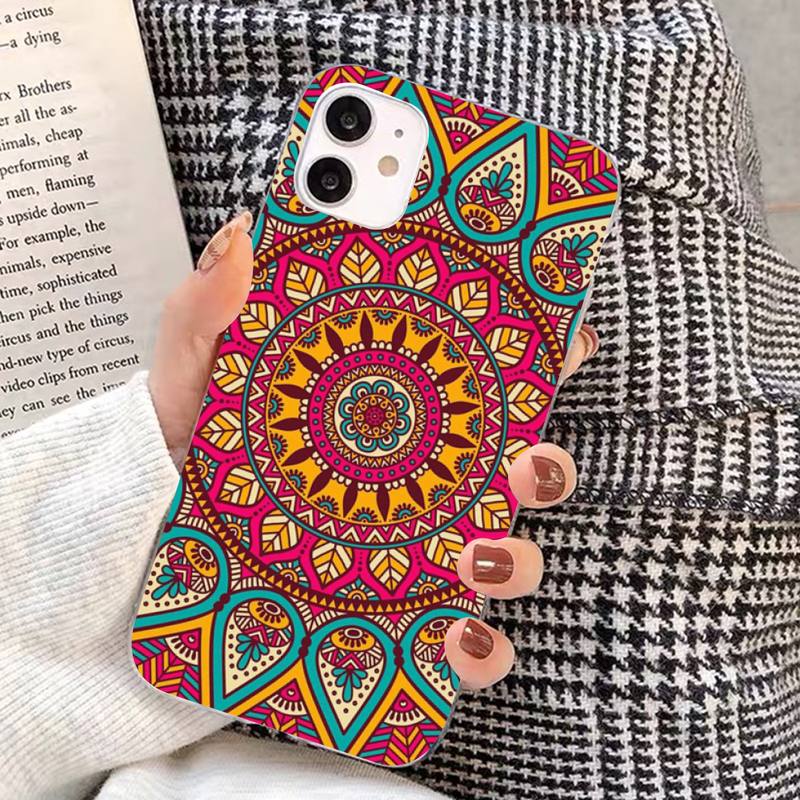 Mandala Flower Totem Phone Case for iphone 13 8 7 6S Plus X 5S SE 2020 XR 11 12 mini pro XS MAX
