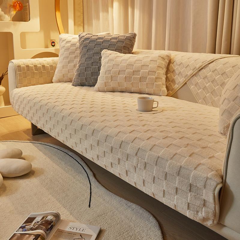 Zimní plyšová zesílená podložka na pohovku Nová protiskluzová univerzální potah na pohovku Four Seasons Moderní minimalistický Univerzální podsedák All Inclusive