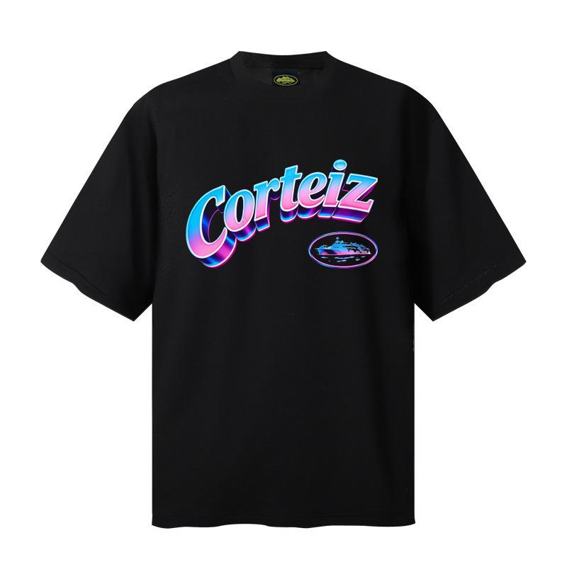 Meichao Alcatraz American Tide Brand Heavy Cotton 260 Short-sleeved T-shirt Men's and Women's Loose Casual and Versatile Summer