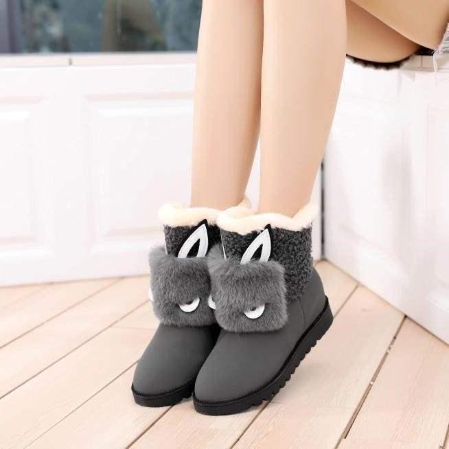 2025 Women's Fleece-Lined Waterproof Snow Boots - Korean Style, Non-Slip, Warm, Mid-Calf.