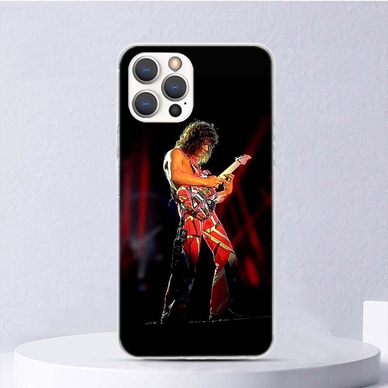 Eddie Van Halen Grafisk Guitar Blød Taske Til iPhone 16 17 Air 16E 15 Plus 11 12 13 Mini 14 Pro Max Telefon Cover Apple 7 8 SE Coqu