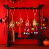 Chinese Red Chinese New Year Incense Packet Embroidered Zodiac Spring Festival Bell Pendant Festival Atmosphere with Tassel