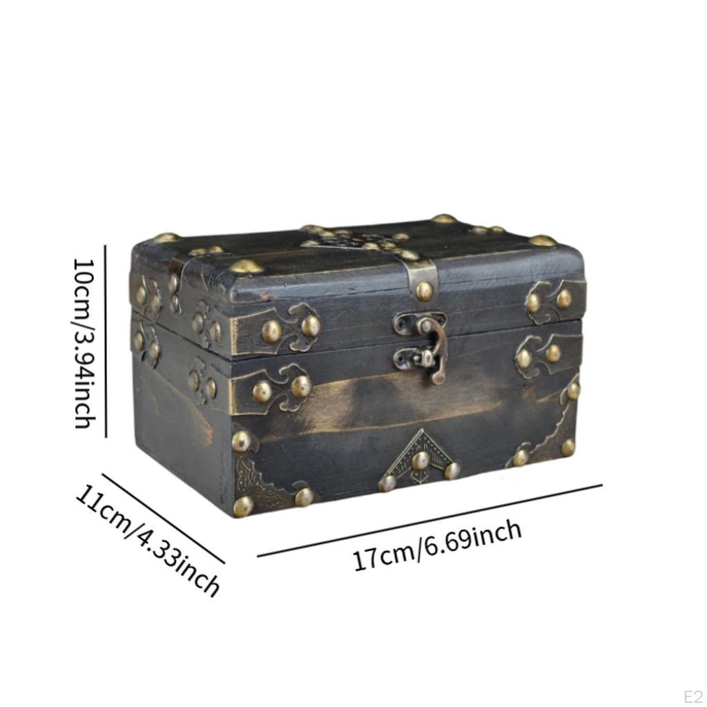 Schatzkiste im Retro-Stil Dekorativer Aufbewahrungsbehälter Multifunktion Leicht zu tragen und zu verstauen Holz
