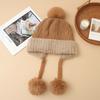 Autumn and Winter Hats for Women Sweet and Cute Fur Balls and Velvet Rabbit Fur Warm Hats Fashionable and Versatile Ear Protection Wool Hats