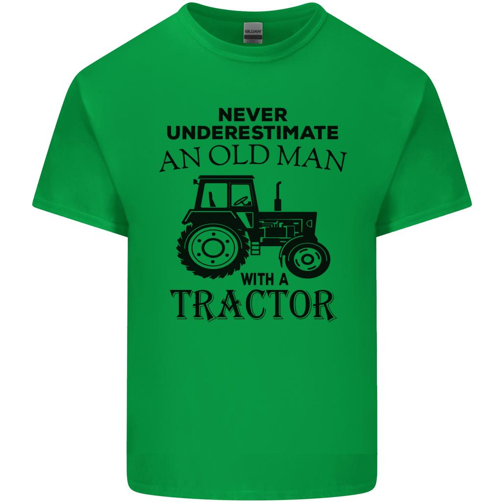 Old Unisex With a Tractor Driver Farmer Farm Unisexs Light Cotton TShirt