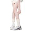 White Velvet Calf-Length Ballet Socks with Lace Trim - Lolita Japanese Style