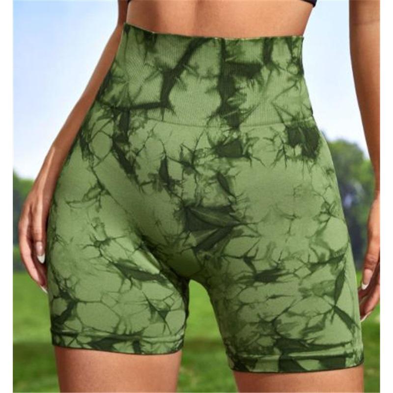 Women's Tight Fitting High Elastic Tie Dye High Waist Hip Lifting Yoga Pants Sports Fitness Tight-fitting Shorts