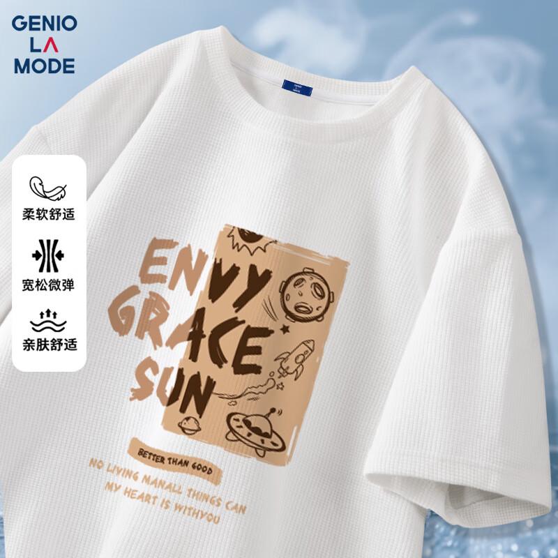 GENIOLAMODE Men s Waffle Knit Short Sleeve T-Shirt 3XL