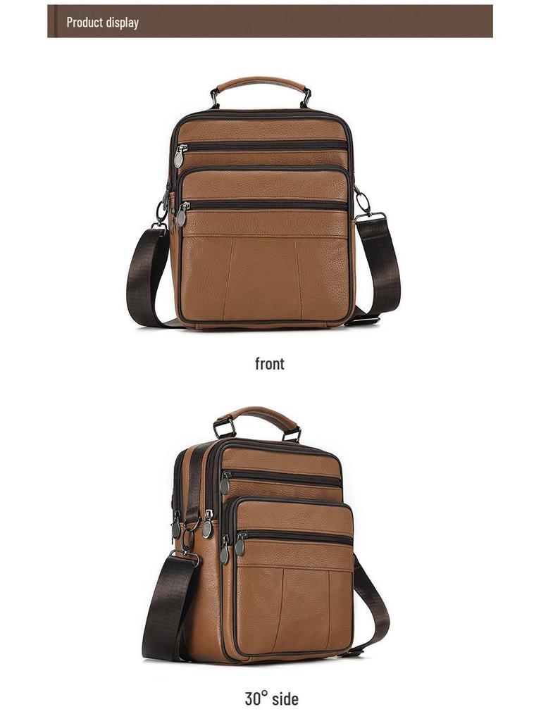 Joyir Men's Genuine Leather Crossbody Bag – Large Capacity, Minimalist Business Style Shoulder Bag