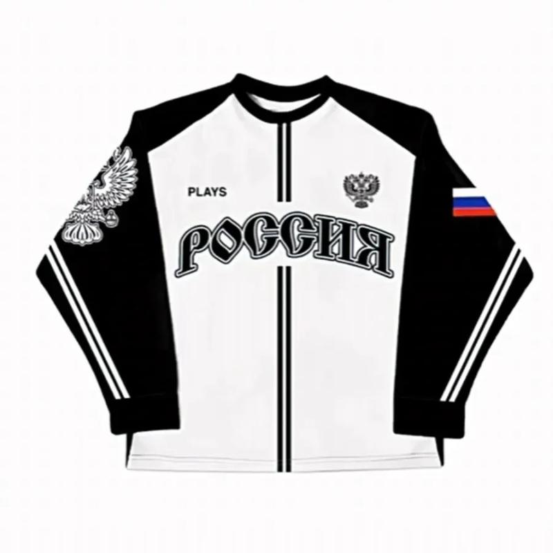 European and American Y2K street printed loose round neck top