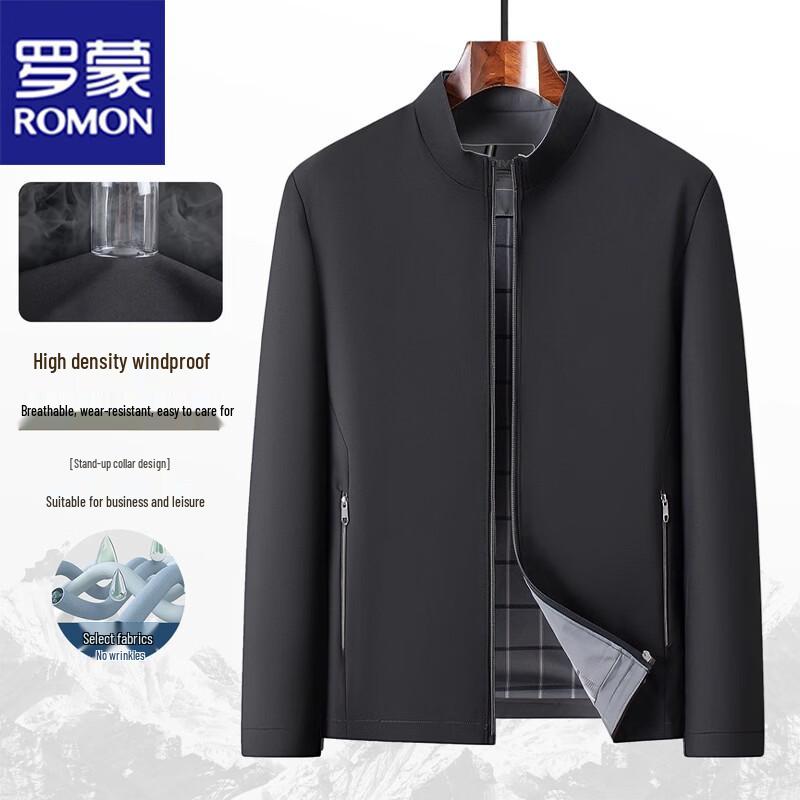 ROMON Men's Spring/Autumn Stand-Collar Casual Windbreaker Jacket