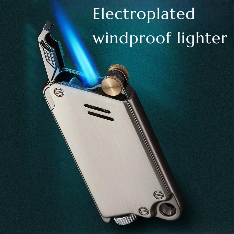 New Windproof Light and Thin Direct-flush Lighter High-end Business Men's Cigarette Accessory Gift Essential for Every Man