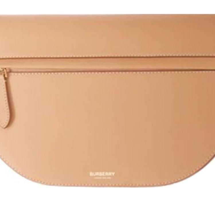 Burberry Leather Saddle Shoulder Bag, Luxury Tan Gold-Tone Hardware Adjustable Strap Hobo Handbag for Women, Daily Commute & Casual Outing 80430871