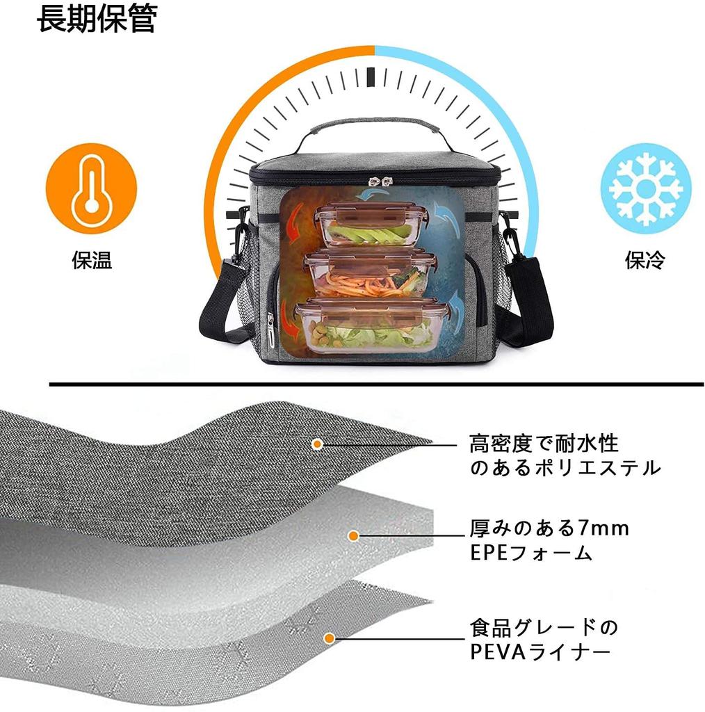 KULUSUPA Cooler Bag, Thermal Insulated Bag, Ice Box, Lunch Box, Insulated, Commuting To Work or School, Lunch Box, Picnic Bag, Outdoor, Fishing,