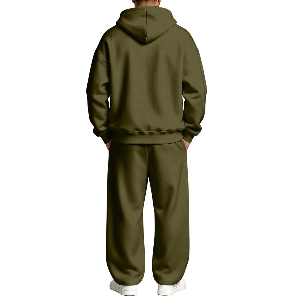 Lined Hooded Zip Up Two Piece Set for Casual Athletic Everyday Wear