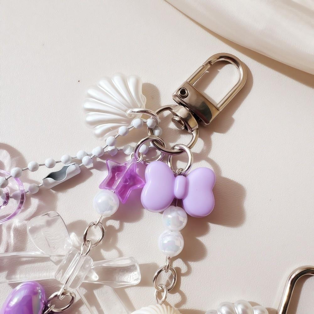 Multi-Charm Ocean Series Keychain Fish-Shaped Bag Charm Cute Starfish Key Ring Vacation
