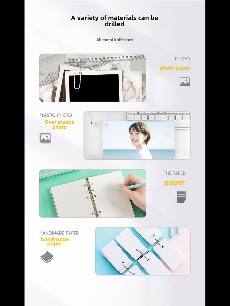 Multi-function Single Hole Puncher for Student Stationery and Loose-Leaf Binding