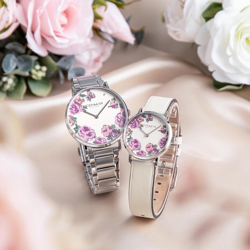 PERRY hodinky z nerezové oceli minerální sklo křemenné denní vodotěsné 36 mm 28 mm dárková sada 14000094 stříbrná [Coach] a dámská [položka]