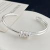 Bracciale Retro 100% Argento Sterling 925 per Donne Uomini Vintage Fatto a Mano Stretto a Barra Regalo di Compleanno