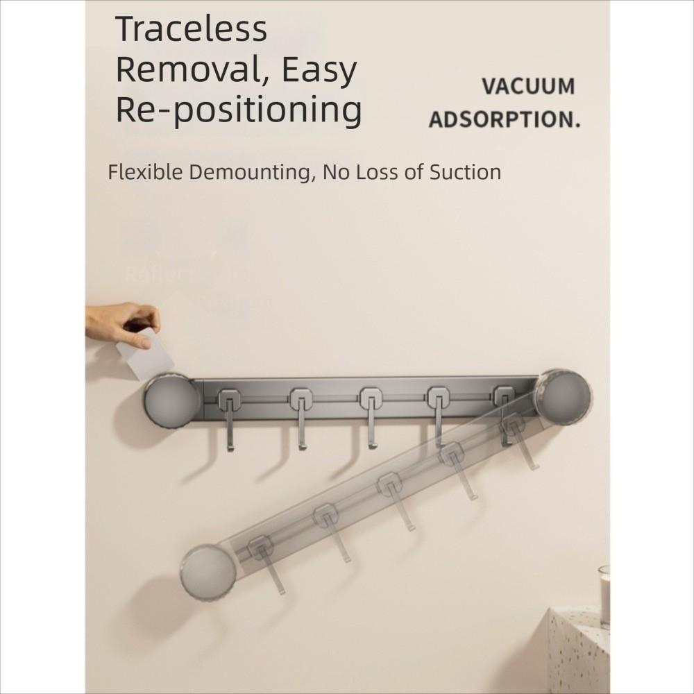 Wall-Mounted Vacuum Suction Cup Hooks 4/6 Hooks Kitchen Storage Hooks for Home