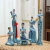 Chinese Classical Figurine Cheongsam Lady Statue Living Room TV Cabinet Art Decor