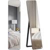 Full Length Mirror, 156 X 37 Cm Rectangular Full Body Mirror with Stand, Floor Standing, Hanging or Leaning Against Wall for Bedroom Cloakroom, Black