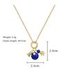 ZAKOL Gold Color Titanium Steel Chain Necklace Fashion Planet Astronaut Round Pendant Necklace Party Zircon Gift