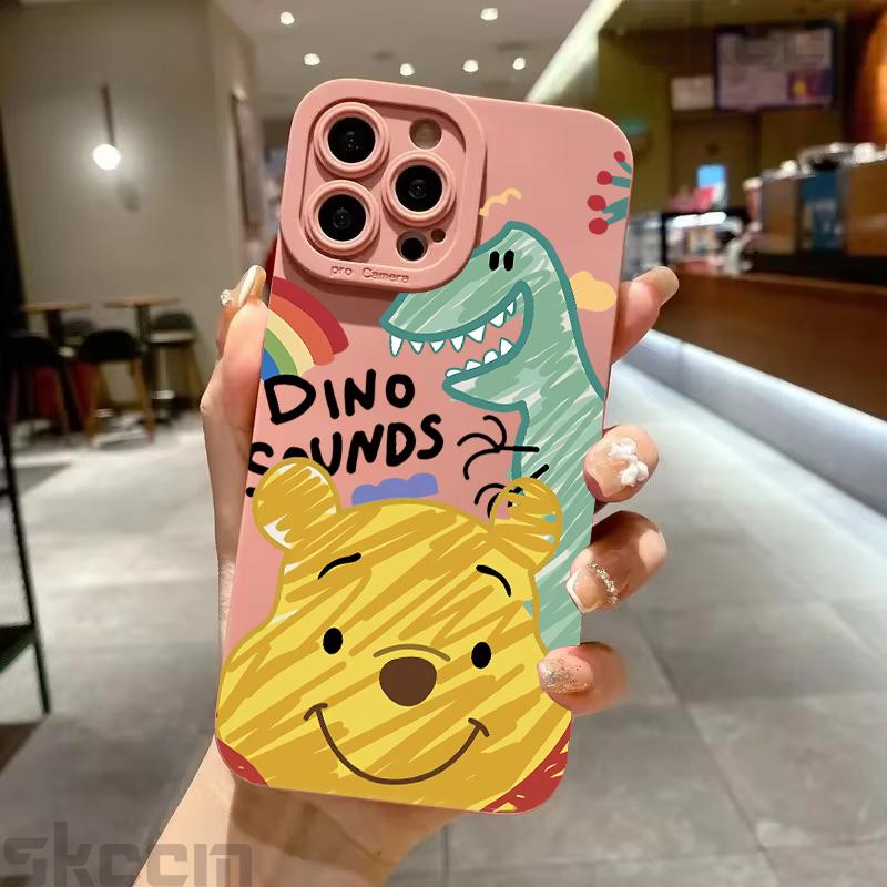 Graffiti Lotso Winnie Pooh Dinosaur Pattern Case For Samsung Galaxy S25 Ultra S24 S23 S22 Plus S21 S20 FE A55 A54 A15 A35 Cover