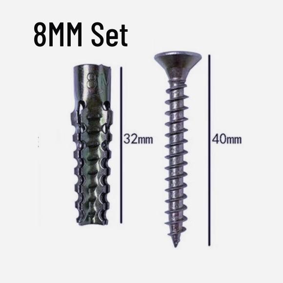 Eisen Gerändelte Metallexpansionsschrauben, 6MM & 8MM, Lockerungssichere Zementwandnägel