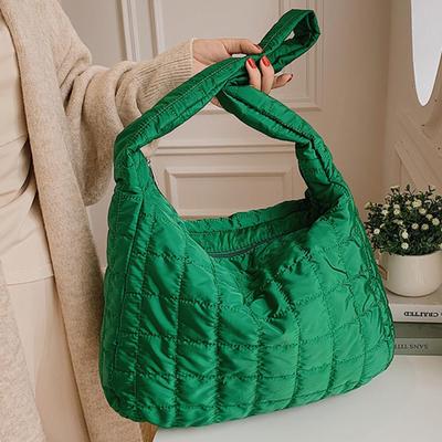 Lattice Large Armpit Bag 2021 Winter New High Quality Fabric Women's Designer Handbag Vintage High Capacity Shoulder Bags