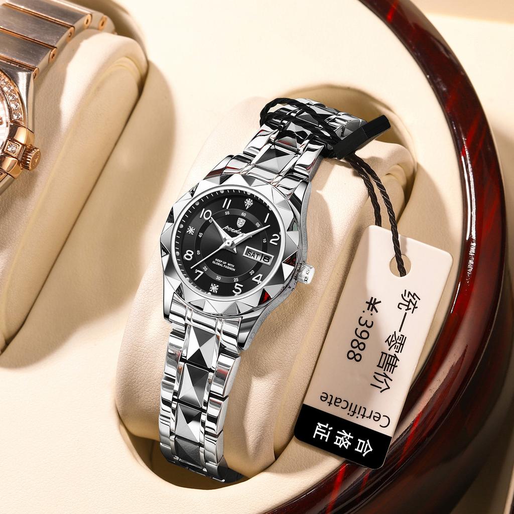 Waterproof Luminous Double Calendar Ladies Watch Quartz Watch