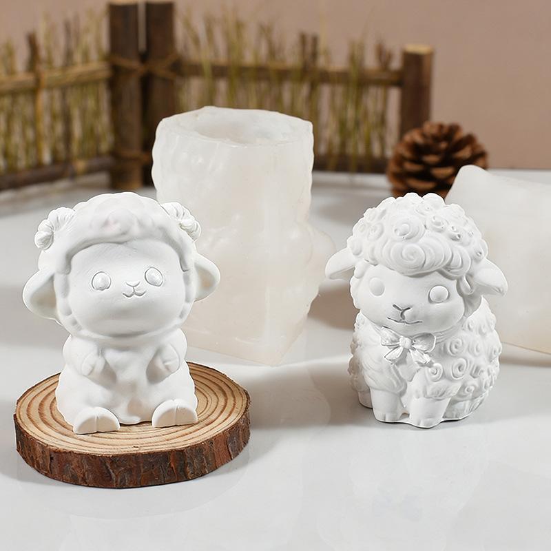 3d Lamb Mold Temperature-Resistant Sheep Silicone Mold Gypsum Mold Food-Grade For Resin Art Gypsum Casting Diy Crafts