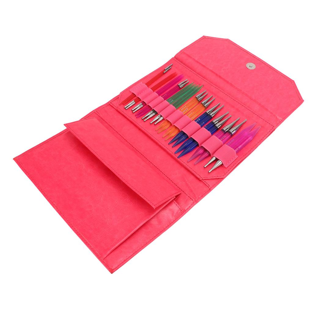 12 Pairs Knitting Kit 12 Different Sizes Comfortable Grip Glossy Polished Appearance Acrylic Material Crochet Supplies