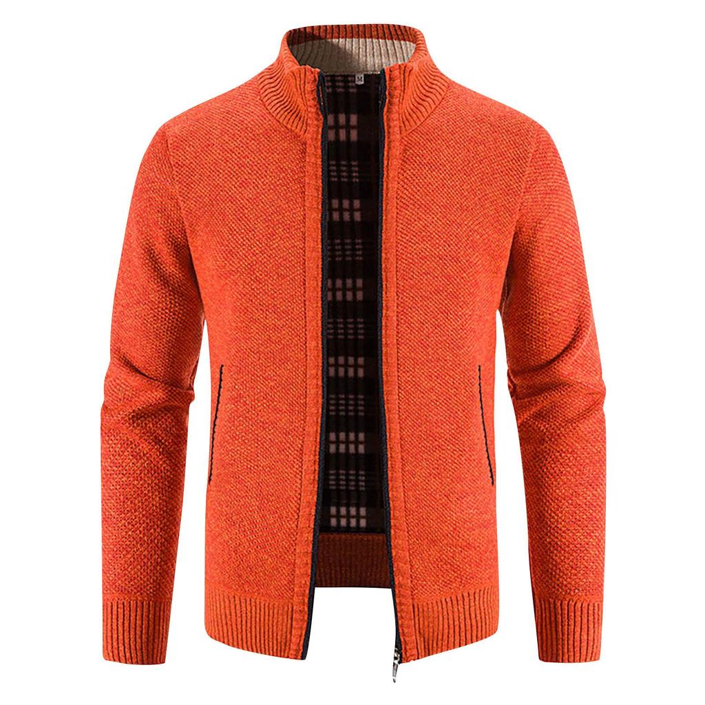 And Winter Men's  Fashion Loose Cardigan Warm  Jacket Sweater  Stand Collar Knitting Coat