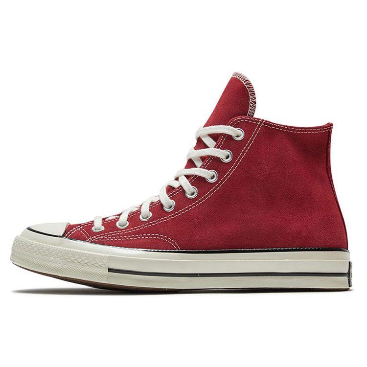Converse 1970s Chuck Retro Suede High Top Sneakers Unisex Sneakers Red White 166493C